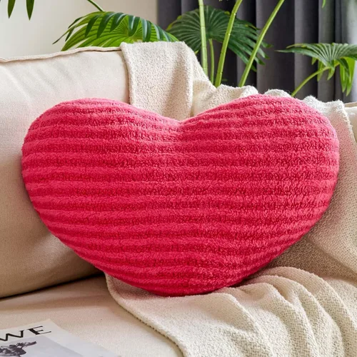Miniatura 17 de XVTRU Almohadas de corazón rosa melocotón, bonita almohada decorativa de corazón, almohadas en forma de corazón para cama, cojín de felpa de felpa