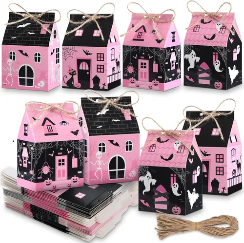 Miniatura 11 de Zhanmai 48 piezas cajas de regalo de Navidad con dulces, casa de jengibre en miniatura, pequeña caja de regalo para fiesta de Navidad, contenedor