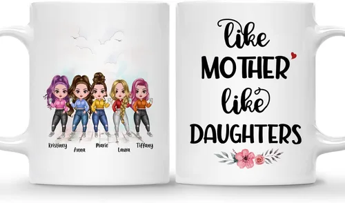Miniatura 16 de Gossby Taza personalizada para madre y 1 hija, como madre como hija, regalos para madre, mejores tazas de café para madre, taza personalizada