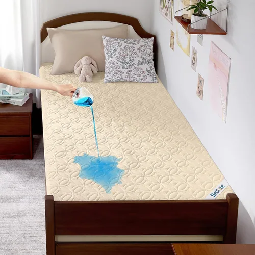 Miniatura 12 de BEDLORE Protector de colchón impermeable, protector de colchón de tamaño individual con bolsillo profundo de 6 a 15 pulgadas de profundidad, suave