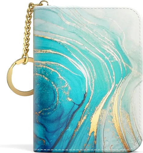 Miniatura 10 de Aiawoxc - Tarjetero para Tarjetas de Crédito para Mujer, Pequeño Organizador de Tarjetas de Negocios de Cuero Delgado con RFID, Cremallera