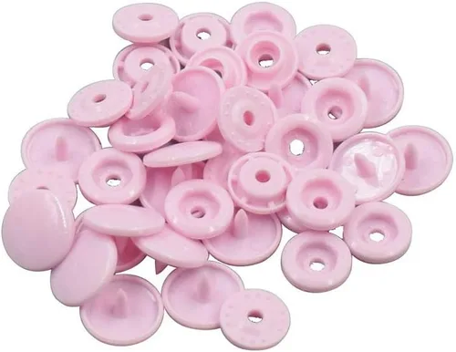Miniatura 10 de Botón a presión de plástico rosa brillante tamaño 20 100Sets coser en sujetadores de plástico para ropa brillante T5 redondo -B47 Rosa brillante-b47