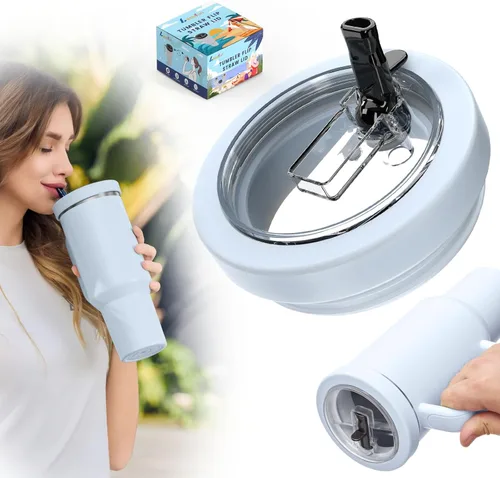 Miniatura 9 de Tapa con pajita abatible de vaso de 40 onzas para Stanley Quencher, tapas de silicona de repuesto a prueba de fugas, reutilizables, sin BPA, Lila
