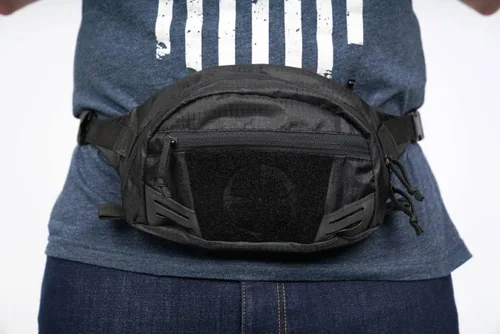 Miniatura 5 de LA Police Gear Riñonera con funda extraíble, cangurera táctica para transporte EDC/oculto, bolsa cruzada táctica, Negro