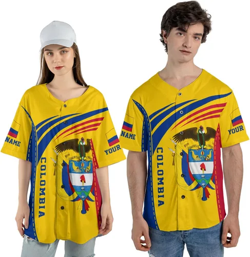 Miniatura 5 de Camiseta personalizada de béisbol de Colombia, camiseta de béisbol Colombia FLag Pride Camiseta Beisbol Colombiana