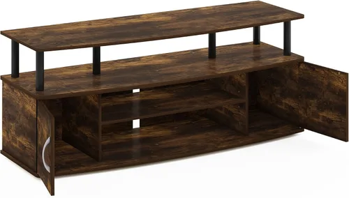 Miniatura 7 de Furinno - Soporte para centro de entretenimiento, para televisor de hasta 55 pulgadas, pino ámbar/negro