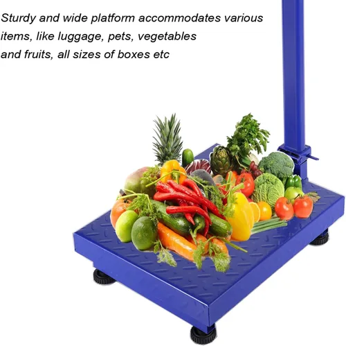 Miniatura 3 de TUFFIOM Báscula Electrónica de Plataforma de 661 libras, Básculas Digitales de Piso Plegables de Servicio Pesado, Acero Inoxidable con Pantalla LCD