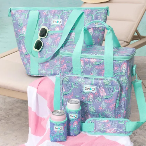 Miniatura 9 de Swig Life Bolsa térmica con triple aislamiento con cremallera, bolsa enfriadora de viaje grande con capacidad para 16-24 latas, o 6 botellas