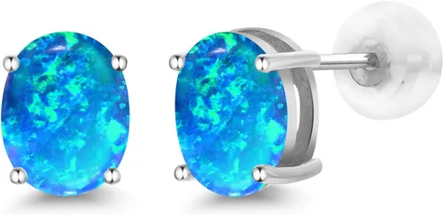 Miniatura 280 de Gem Stone King Aretes de oro de 14 quilates con piedra natal ovalada de 0.315 x 0.236 in Aretes de oro para mujer