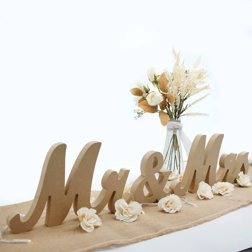 Miniatura 7 de Letrero de Mr y Mrs para mesa de boda, letras grandes de madera de Mr y Miss, letra de madera para decoración de fiesta, mesa principal de boda