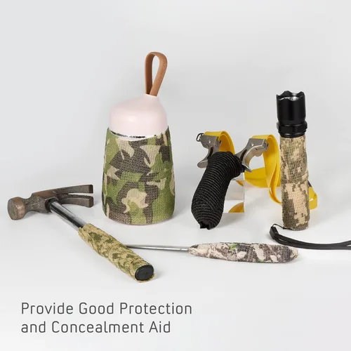 Miniatura 6 de 12 rollos de cinta de camuflaje de camuflaje de vendaje autoadhesivo de 2 pulgadas x 5 yardas, envoltura protectora de camuflaje autoadhesiva