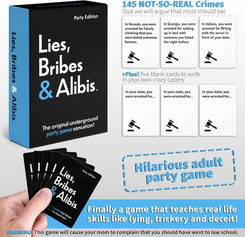 Miniatura 6 de Lies, Bribes & Alibis - Un divertido juego de cartas de fiesta para adultos para citas nocturnas, fiestas universitarias, reuniones amistosas