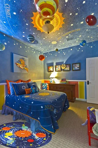 Blue Solar System - Alfombra educativa para niños, alfombra de aprendizaje divertida para sala de juegos y guardería (39 pulgadas, redonda, solar