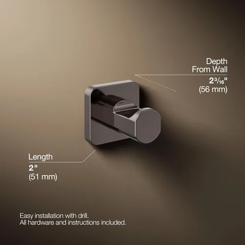 Miniatura 3 de Kohler 23529-TT Parallel® - Gancho para bata, titanio vibrante