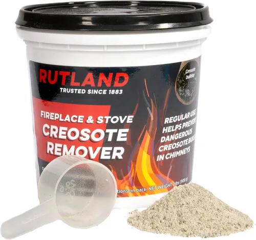 Rutland Removedor de Creosota, Chimenea, Estufa de Leña y Limpiador de Chimenea, Envase de 2 lb