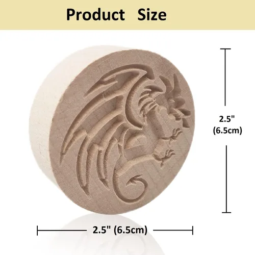 Miniatura 4 de Molde de madera para galletas, sello de galletas de madera, molde de prensa para galletas, molde de galletas 3D, molde de madera para hornear, Dragón