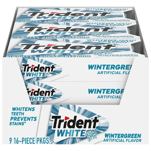 Miniatura 10 de Trident White Sugar-Free Chewing Gum with Xylitol, Peppermint, 180 Piece Bulk Resealable Bag (Pack of 16)