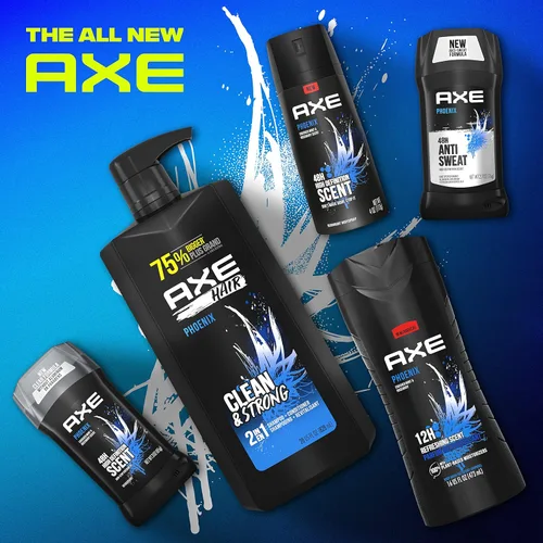 Miniatura 3 de AXE Wash and Care for Clean and Strong Hair Phoenix Champú y acondicionador 2 en 1 menta triturada y romero 100% botella reciclada, 28 onzas