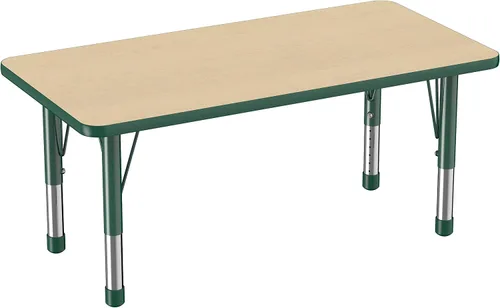 Miniatura 110 de FDP - Mesa rectangular para actividades escolares y aulas (24 x 36 pulgadas), patas gruesas para niños pequeños, altura ajustable de 15 a 24