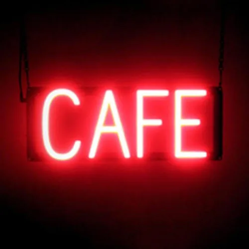 Miniatura 42 de SpellBrite Letrero WI-FI Letrero relacionado con café con aspecto de neón, fuente de luz LED azul 15.4 x 6.3 pulgadas