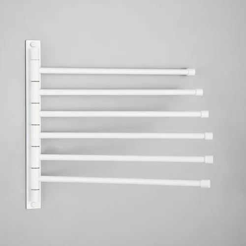 Miniatura 12 de GERZWY - Toallero de baño con brazo giratorio montado en la pared, con 6 brazos, organizador para toallas, acero inoxidable SUS 304, acabado negro