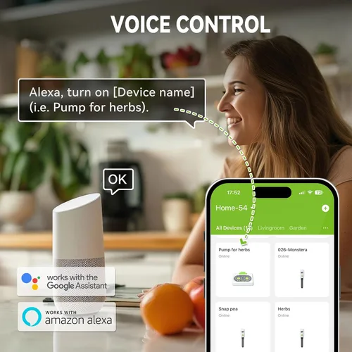 Miniatura 8 de RAINPOINT Kit inteligente de riego automático para plantas de interior, control WiFi/App y control local, sistema de riego por goteo sin grifo