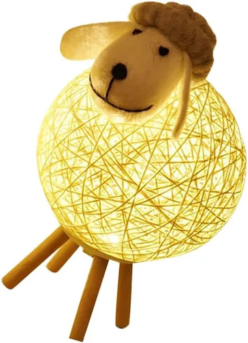 Miniatura 4 de JOEBO Lámpara de noche de alpaca, lámpara de escritorio, lámpara de lectura, mesa de cama ajustable, luz decorativa de oveja, lámpara de noche