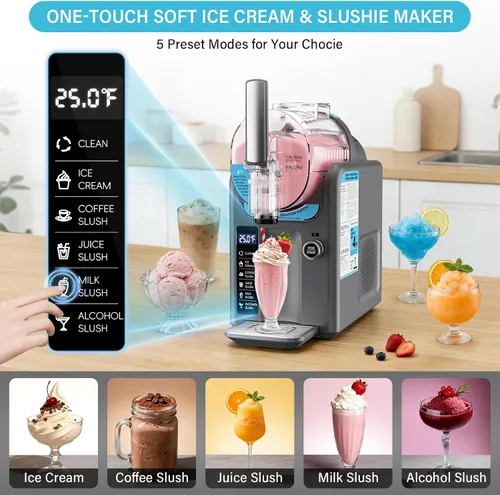 Miniatura 3 de Máquina de helados para hacer bebidas congeladas, máquina de granizado para el hogar, máquina para granizar, no necesita hielo, autolimpieza, 5