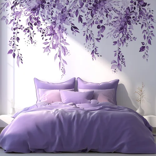 Miniatura 11 de Calcomanías de pared de flores y hojas para despegar y pegar, calcomanías grandes de vinilo floral para colgar, vid extraíble, decoración del hogar
