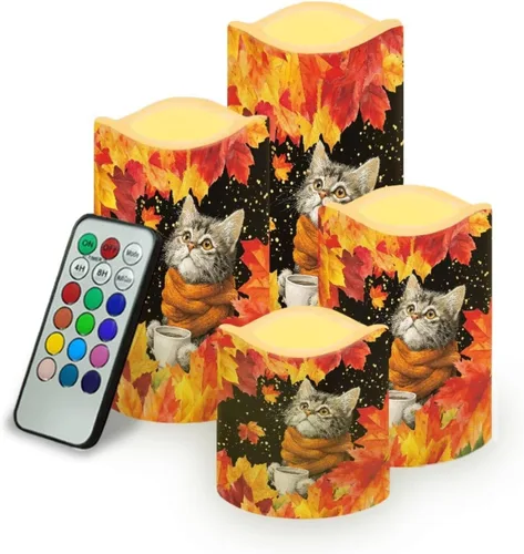 Miniatura 47 de Jeiento American Flag Flameless Candles 4 Pack 4th of July Home Decoration Flower American Flag LED Candles Battery Operated with Timer Remote