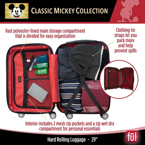 Miniatura 4 de FUL Disney Mickey Mouse - Maleta rígida con ruedas giratorias plateado Disney Mickey Mouse - Maleta rígida con ruedas giratorias