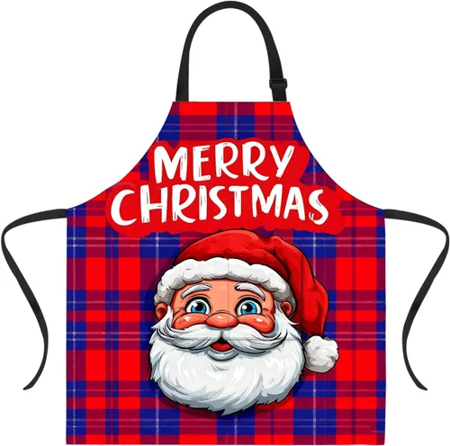 Miniatura 42 de ANNA QUEEN Delantal de Feliz Navidad para mujeres y hombres con bolsillos, delantal de muñeco de nieve, delantal de cocina ajustable para cocinero
