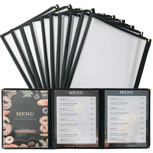 Miniatura 7 de 8.5 x 11 Pulgadas Cubiertas de Menú, Paquete de 10 1 Página 2 Vistas Fundas de Menú con Vista Clara Soporte de Menú para Cocina, Suministros