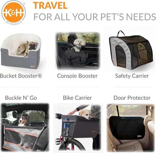 Miniatura 8 de K&H Pet Products Asiento elevador de cubo para perro, cinturón de seguridad seguro, 2 correas de seguridad, fundas lavables, asientos elevadores