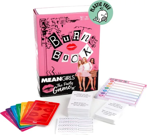 Miniatura 2 de Mean Girls Burn Book - Juego de cartas para fiesta, juego de mesa familiar basado en la película de comedia, para adultos y adolescentes a partir