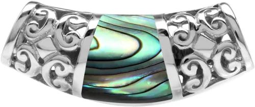 Silvershake Colgante de diapositiva con incrustaciones de filigrana de plata de ley 925 chapada en oro blanco