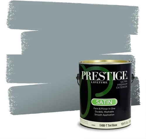 Miniatura 132 de Pintura Exterior + imprimación PRESTIGE, todo-en-uno, 1 galón, acabado mate, color comparable al Valspar* Royal Gray* VS151-Gris real