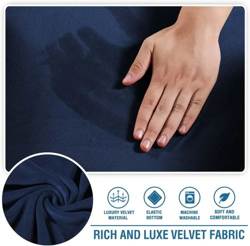 Miniatura 3 de H.VERSAILTEX Funda para Chaise Lounge de Interior de Terciopelo Funda Deslizable para Chaise de Alta Elasticidad Funda para Silla Lounge de Lujo sin