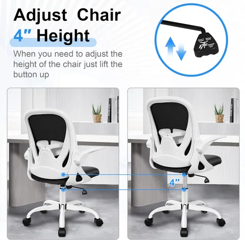 Miniatura 8 de Primy Silla de Oficina Ergonómica Silla de Escritorio con Soporte Lumbar y Altura Ajustables, Silla de Escritorio Giratoria de Malla Transpirable