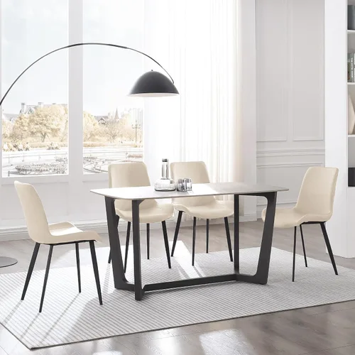 Miniatura 2 de Sillas de Comedor, Sillas de Comedor Modernas de Cuero PU, Sillas de Comedor con Patas de Metal Resistentes, Sillas de Cocina con Asiento Tapizado