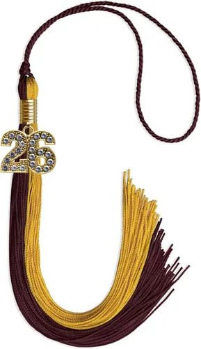 Miniatura 80 de Endea Graduation Borla de doble color con dije dorado (negro/oro brillante, 2022)