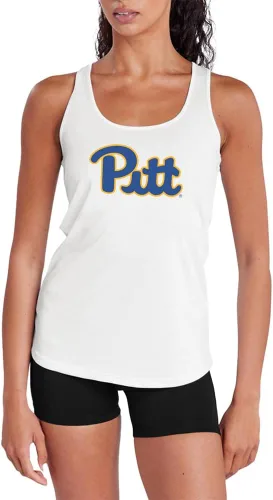 Miniatura 196 de Camiseta deportiva sin mangas oficial de NCAA Collegiate para mujer, con espalda cruzada, colección con logotipo primario