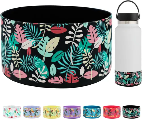 Miniatura 18 de HEYSKAY Bota protectora de silicona para botella de agua Hydro Flask, botella de agua de boca ancha, protector inferior de silicona antideslizante