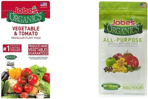 Jobe's Organics 09026 Fertilizante, 4 lb & Jobe's Organics 09526 Fertilizante granular orgánico multiusos 4-4-4, 4 lb