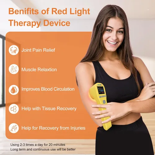 Miniatura 3 de Dispositivo de terapia de luz roja de 4x808nm +16x650nm para alivio del dolor de mascotas humanas, terapia de luz infrarroja cercana