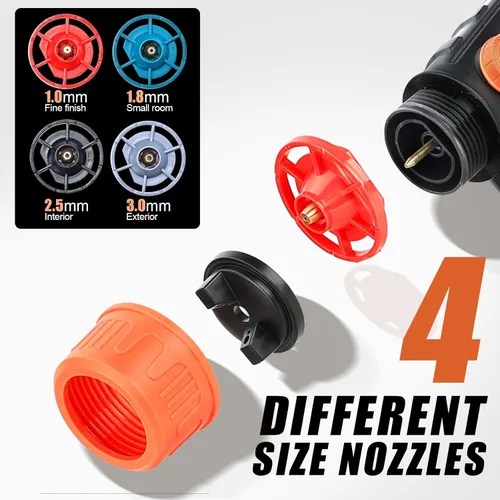 Miniatura 2 de Pulverizador de pintura inalámbrico para batería Black&Decker de 20V, pistola de pintura manual con 3 patrones de pulverización y 4 boquillas, ideal