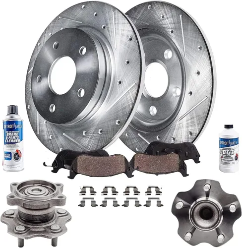 Miniatura 76 de Detroit Axle - 4 rotores de freno para Chevrolet Cruze Volt Orlando Verano, rotores de freno de disco perforados y ranurados de repuesto : rotor