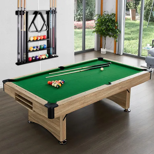 Miniatura 7 de Soporte para palos de billar de madera maciza, soportes para tacos de billar para accesorios de billar para sala de juegos, bar, (negro)