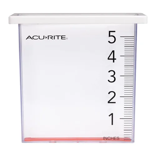 Miniatura 7 de AcuRite 00850A2, Pluviómetro con Lupa, Fácil de Leer, Capacidad de 5 pulgadas, Azul