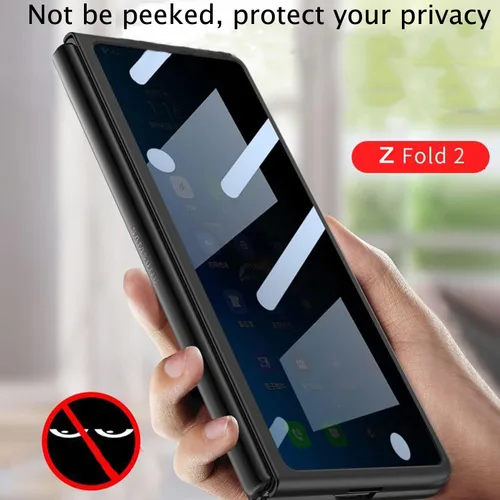 Miniatura 5 de Paquete de 2 protectores de pantalla de vidrio templado de privacidad diseñados para Samsung Galaxy Z Fold 2, protector de pantalla resistente a